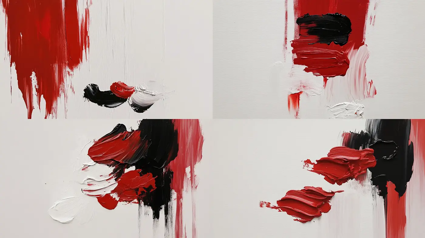 Abstract Expressionist Swaths of Vibrant Red and Stark Contrast - Midjourney sref style