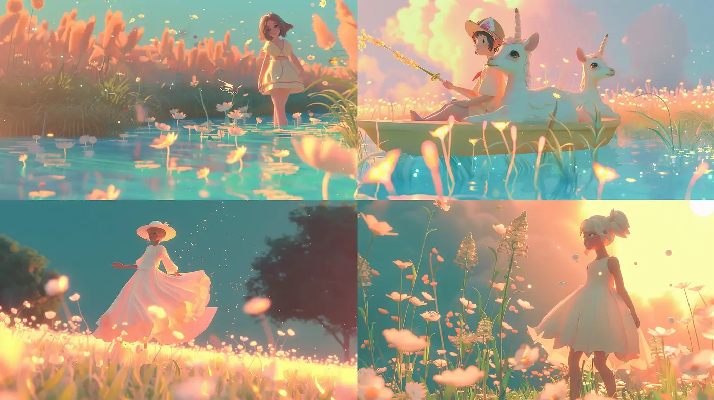 Ethereal Twilight Gleam: Artistic Fusion with Luminous Pastel Hues and Whimsical Forms - Midjourney sref style