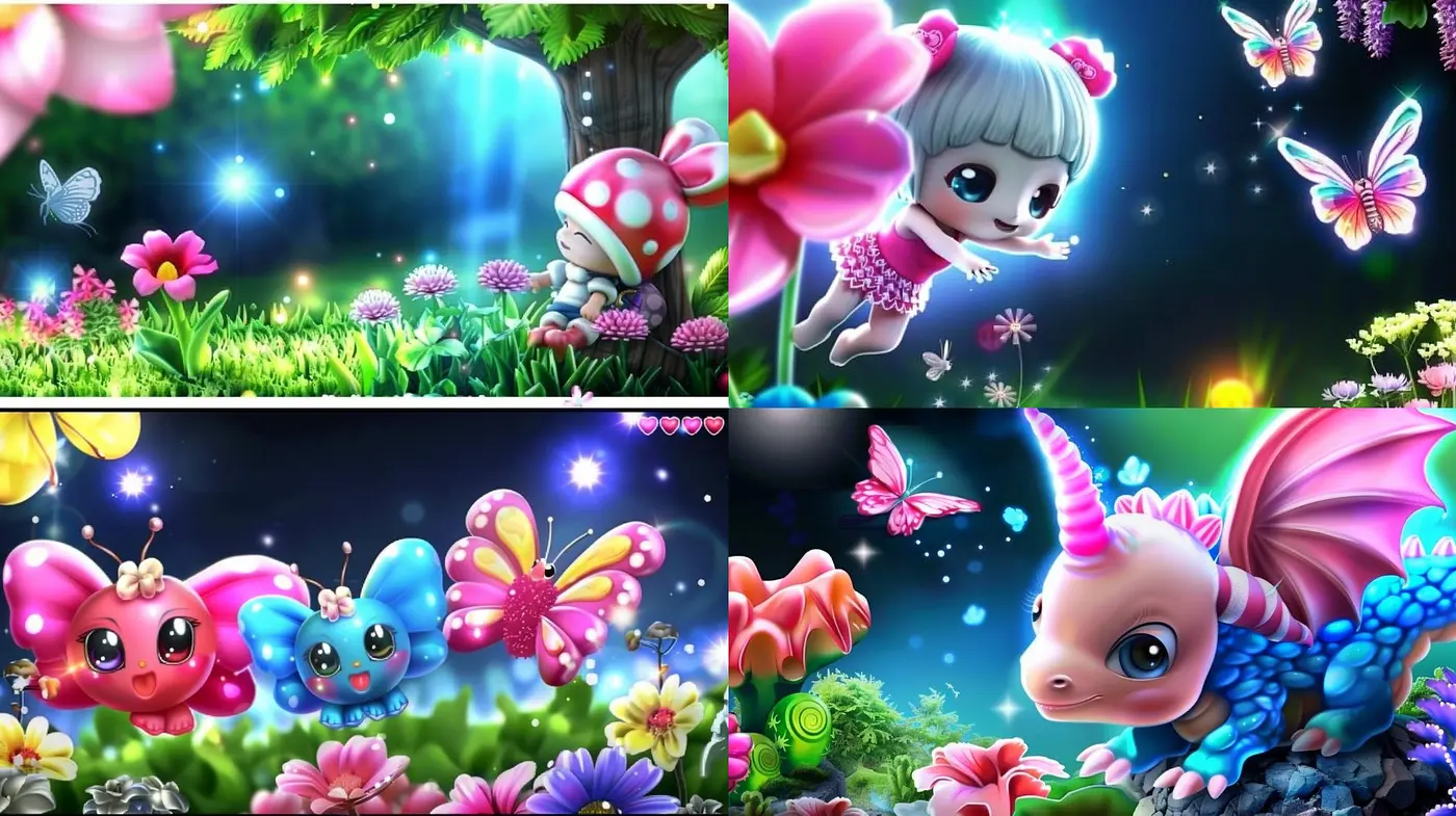 Enchanted Luminous Fantasy World in Vivid Hues - Midjourney sref style