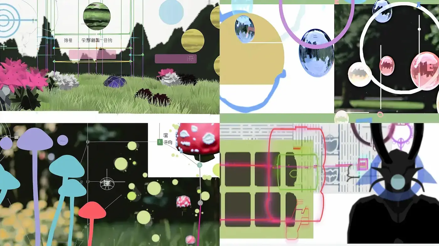 Exploratory Fusion of Organic and Geometric Forms with a Contemporary Edge - Midjourney sref style