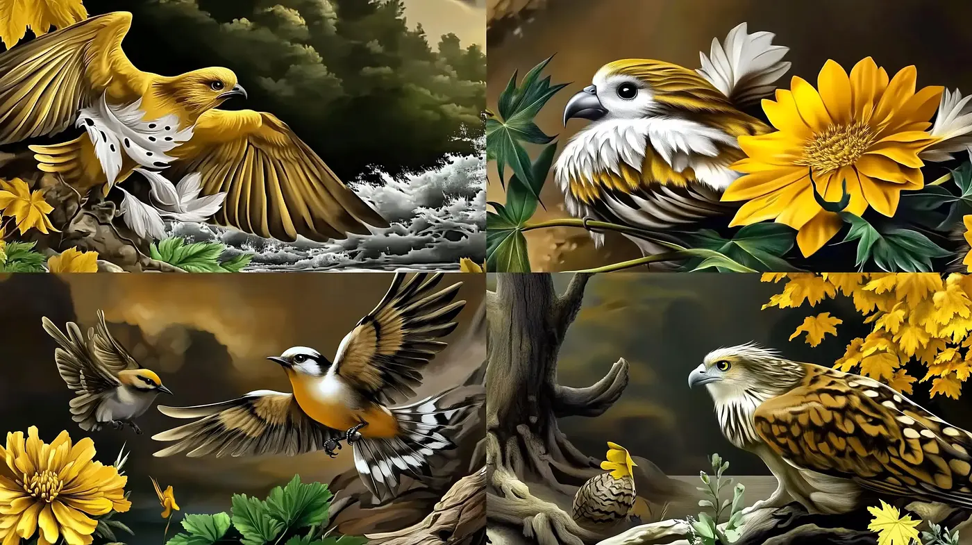 Nature's Intricate Tapestry: A Harmonious Blend of Wildlife and Flora - Midjourney sref style