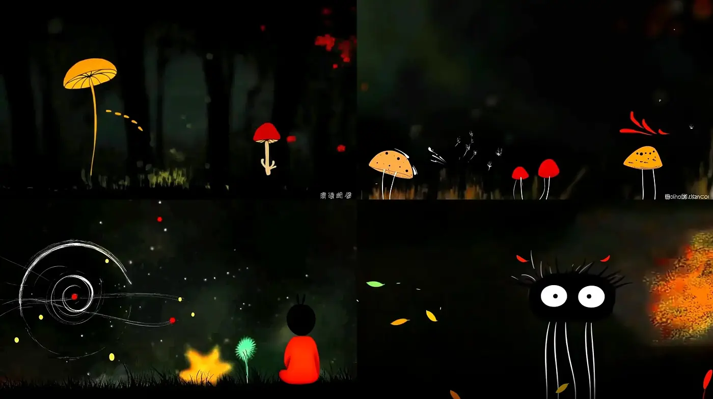 Mystical Nocturne in Whimsical Wilderness - Midjourney sref style