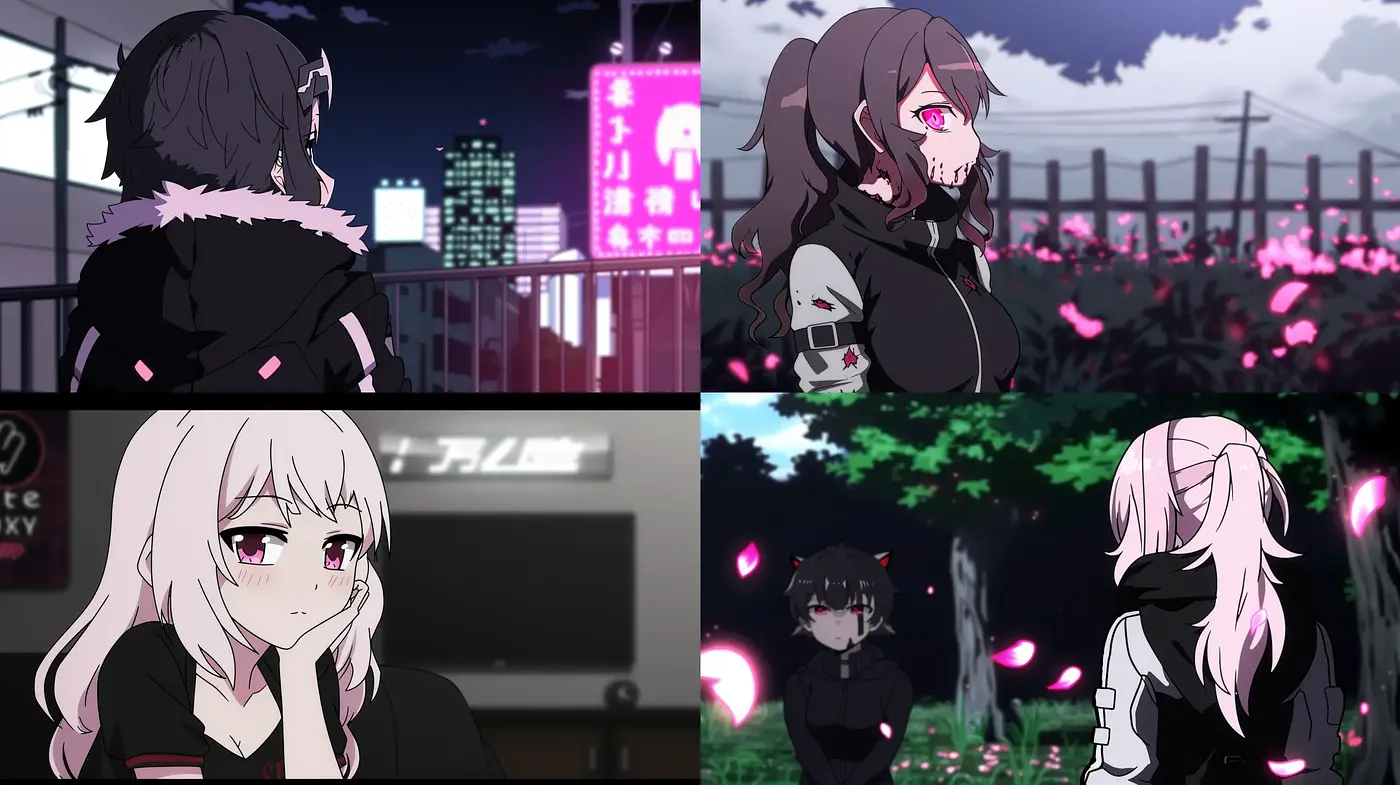Ephemeral Dusk: an Anime-Inspired Cyber-Noir Aesthetic - Midjourney sref style