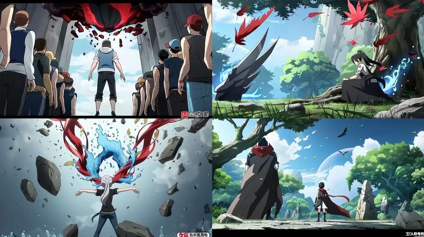 Dynamic and Vivid Anime-inspired Art with Nature Themes - Midjourney sref style