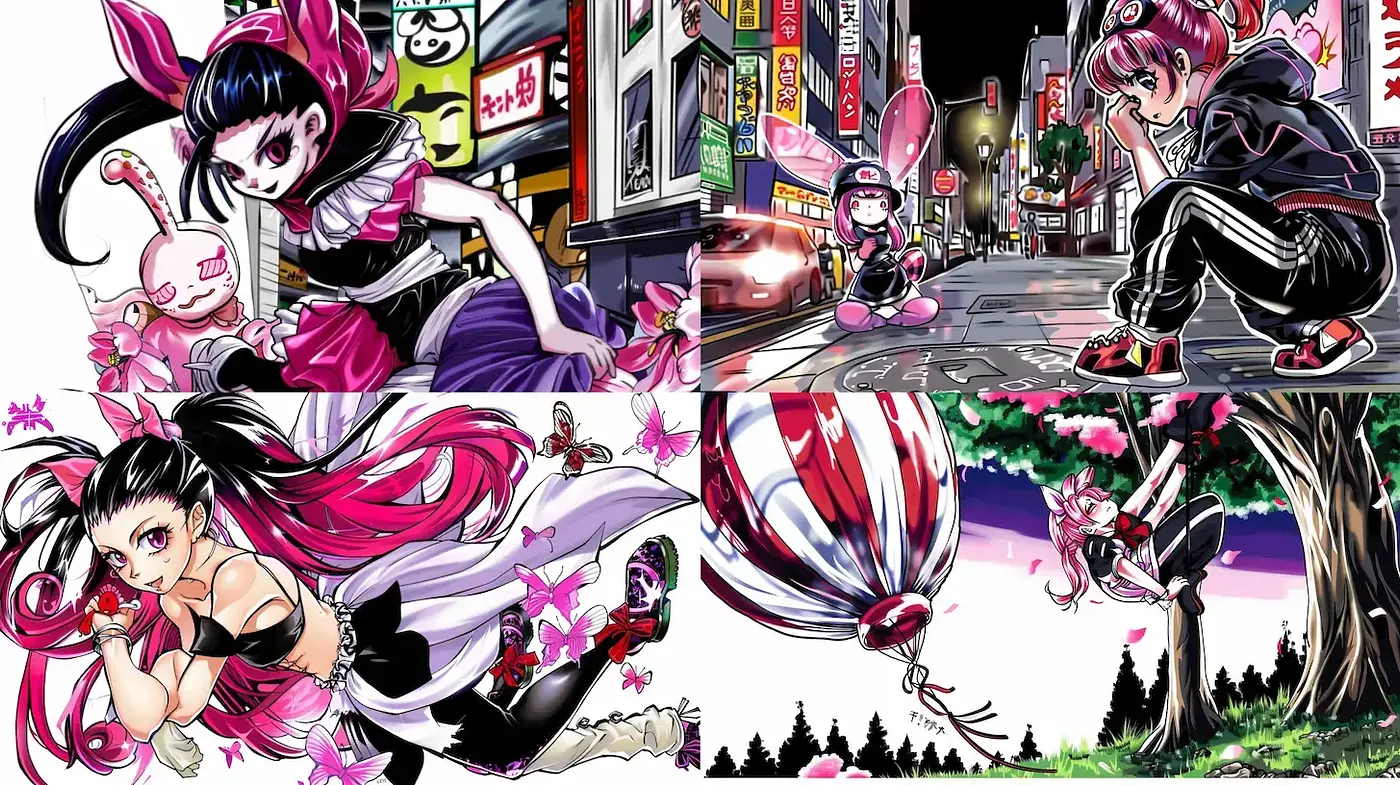 Vibrant and dynamic anime-inspired urban fantasy art style - Midjourney sref style