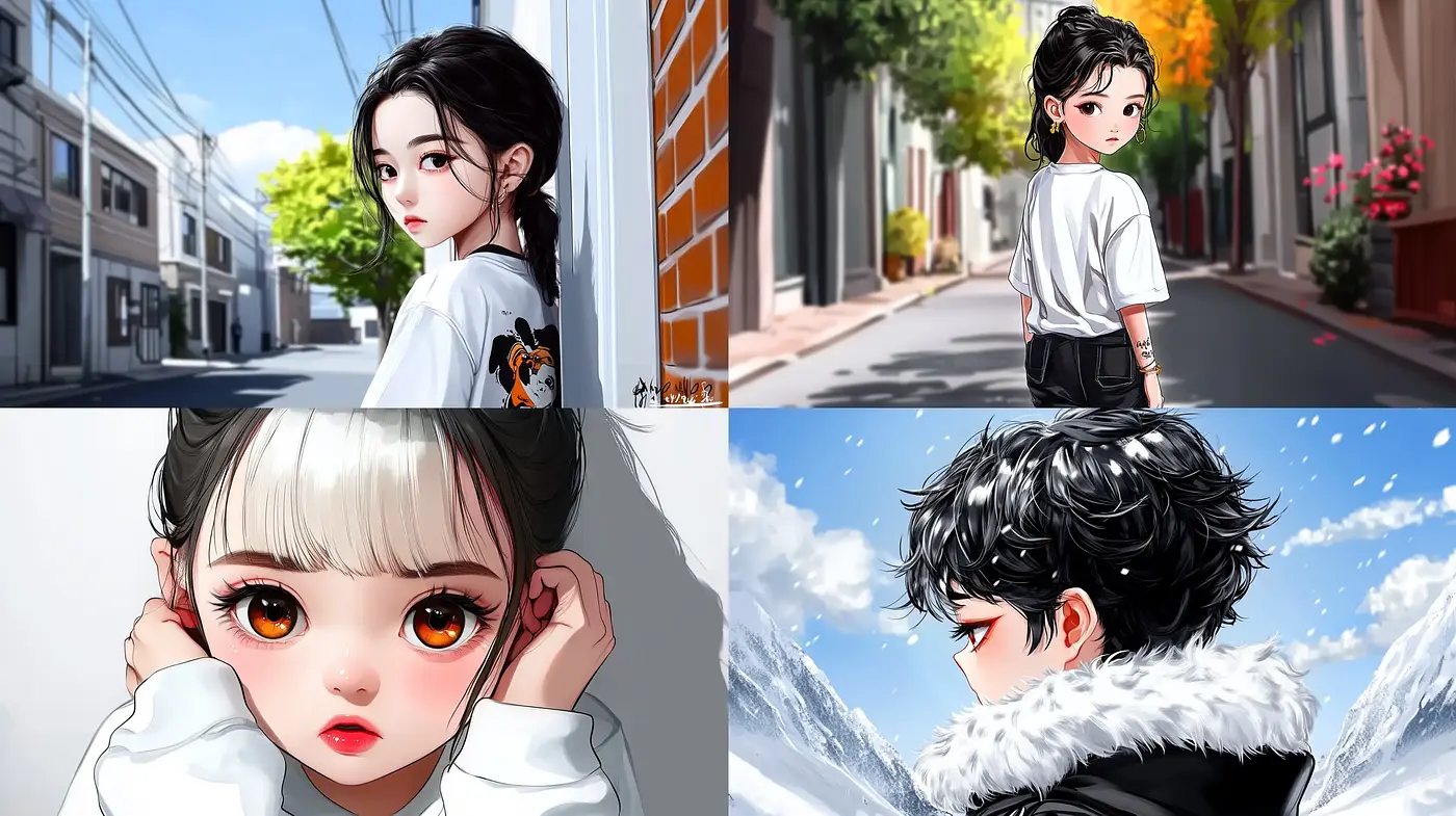 Consistently Detailed Modern Anime-Inspired Digital Illustration Style - Midjourney sref style