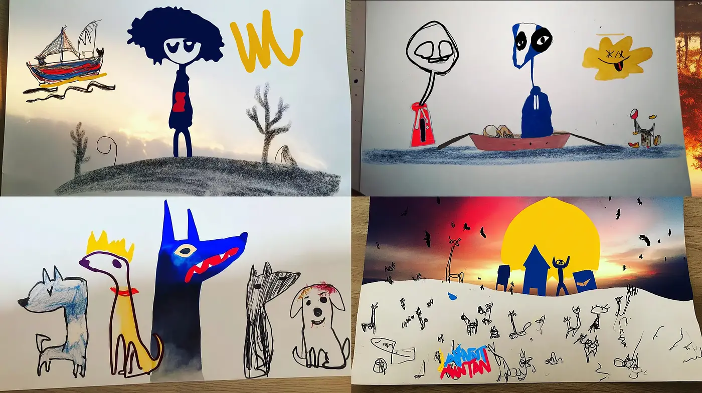 Quirky and whimsical illustration style with a childlike imagination - Midjourney sref style
