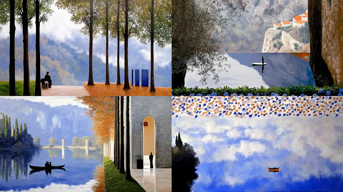 Tranquil Reflections: A Homage to Serene Landscapes - Midjourney sref style