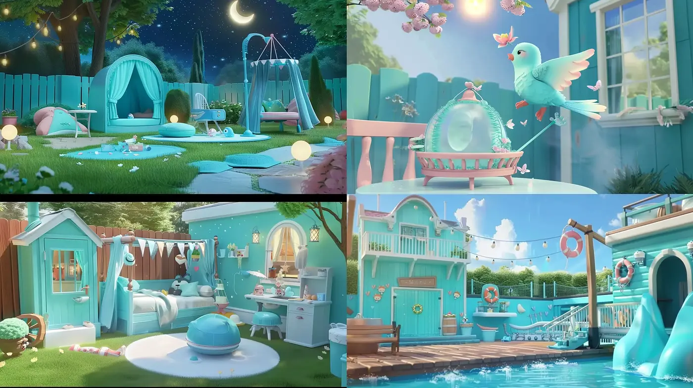Enchanting Whimsy: A Consistent Pastel Dreamscape across Diverse Imaginary Settings - Midjourney sref style