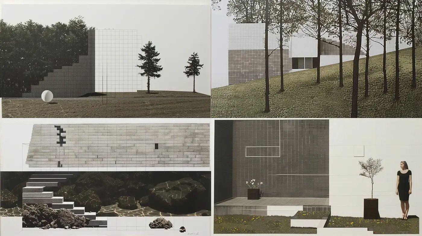 Architectural Elegance in Monochrome: A Study in Form, Balance, and Minimalist Aesthetics - Midjourney sref style
