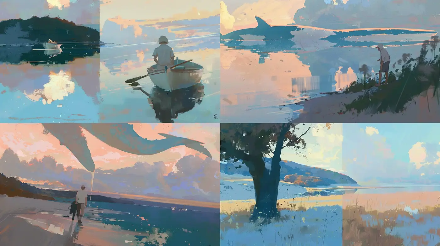 Serene Twilight Hues: A Harmonious Convergence of Digital Impressionism - Midjourney sref style