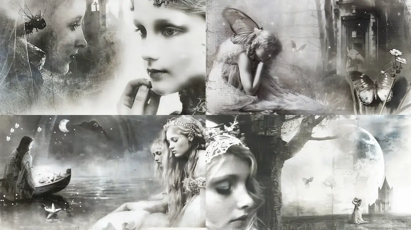 Ethereal and Enigmatic Aesthetic with Lyrical Depth - Midjourney sref style