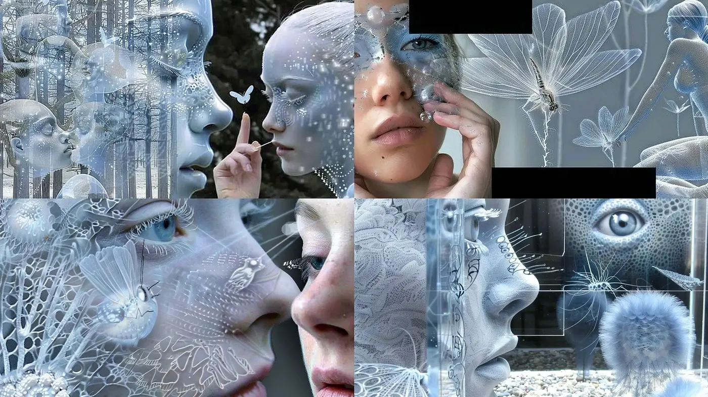 Frost-Touched Ethereal Visions in Monochromatic Symphony - Midjourney sref style