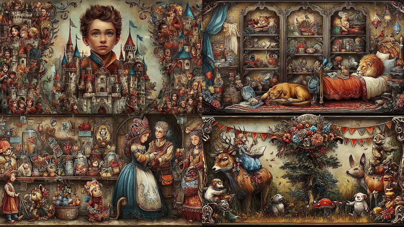 Intricate Storybook Illustration with Whimsical Charm - Midjourney sref style