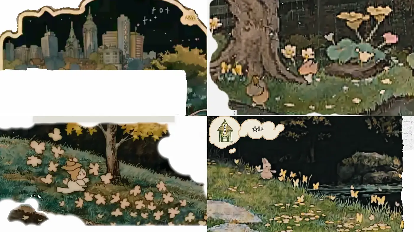 Whimsical Folk Art with a Touch of Nature and Urban Elements - Midjourney sref style