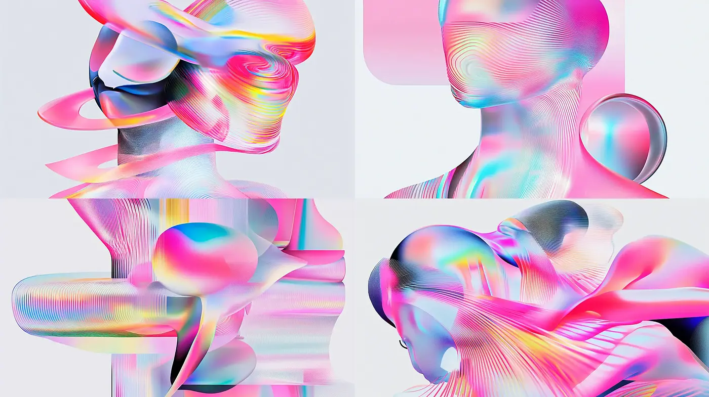 Iridescent Contours and Ethereal Forms - Midjourney sref style
