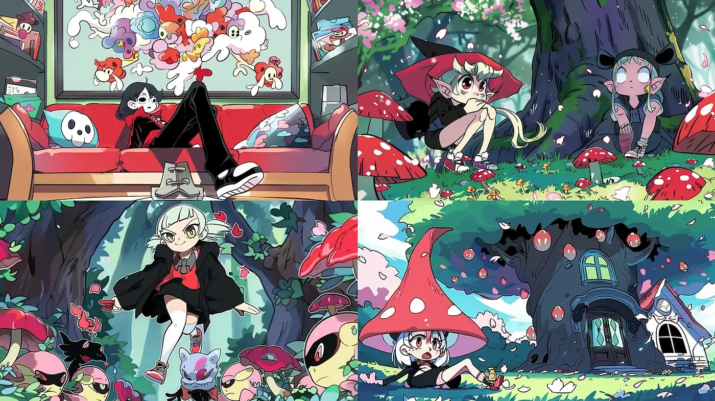 Whimsical and Playful Anime-Inspired Aesthetic with a Touch of Fantasy - Midjourney sref style