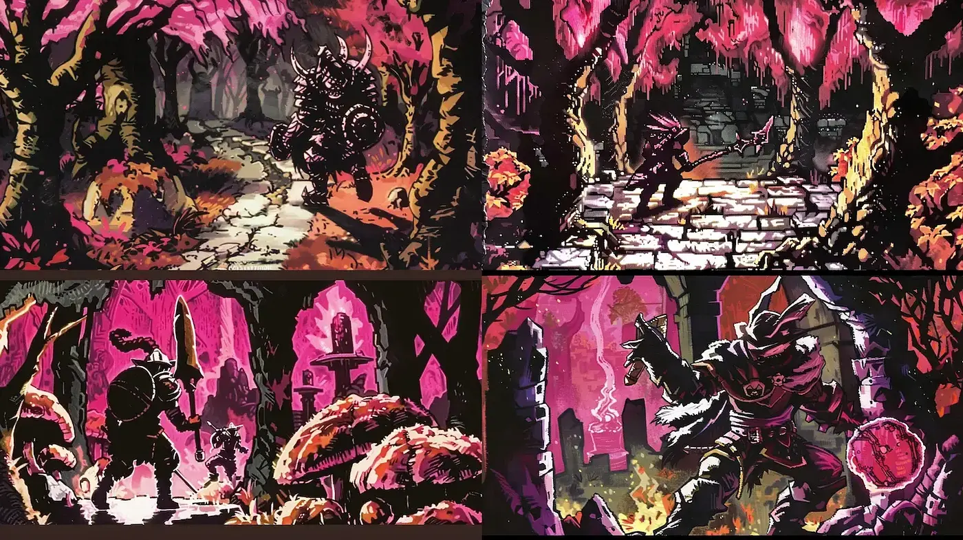 Intriguing Fusion of Fantasy and Horror with Vibrant Colors - Midjourney sref style