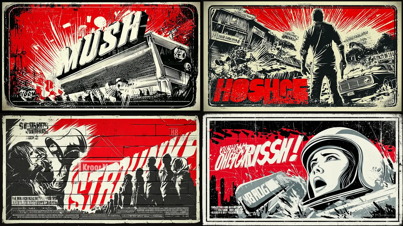 Bold and Dynamic Comic-Inspired Art with Distinctive Graphic Elements - Midjourney sref style