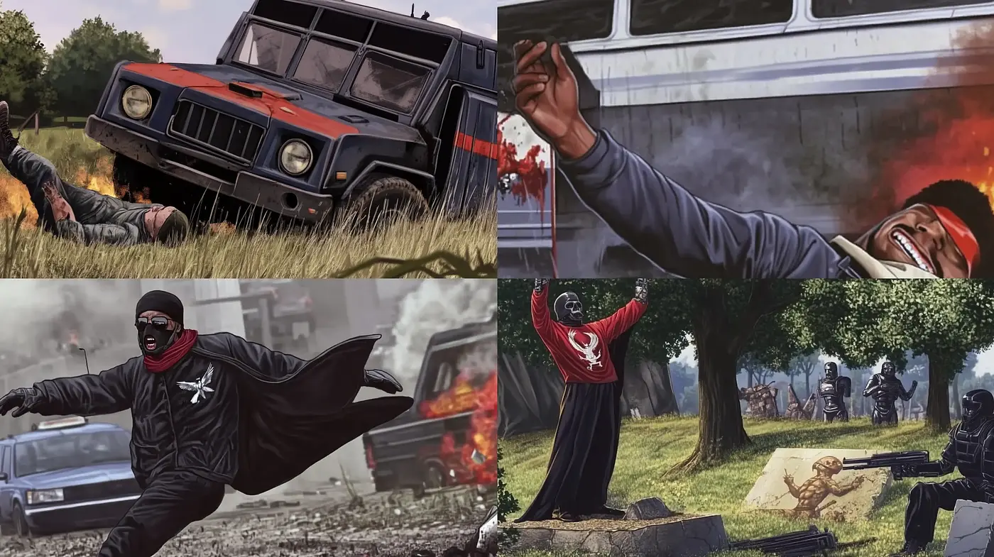 Dynamic Brushstrokes and Tenebrism in Action Sequences - Midjourney sref style