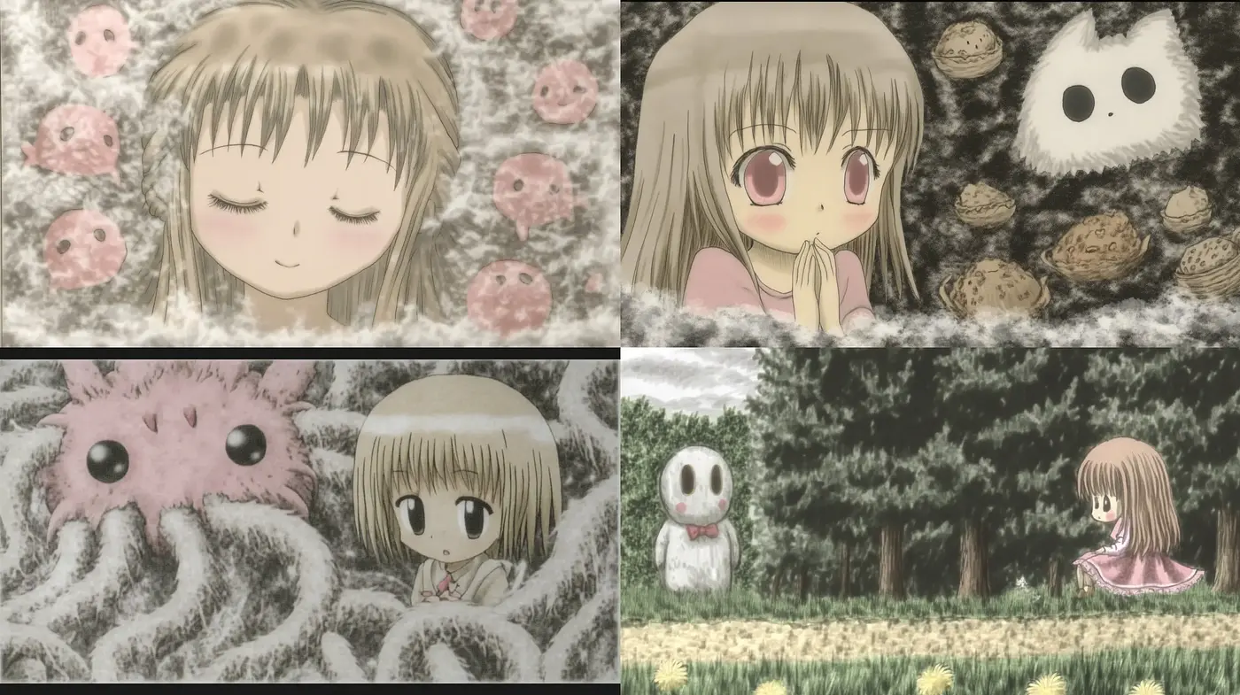 Whimsical Anime-Inspired Pastel Storybook Tableaux - Midjourney sref style
