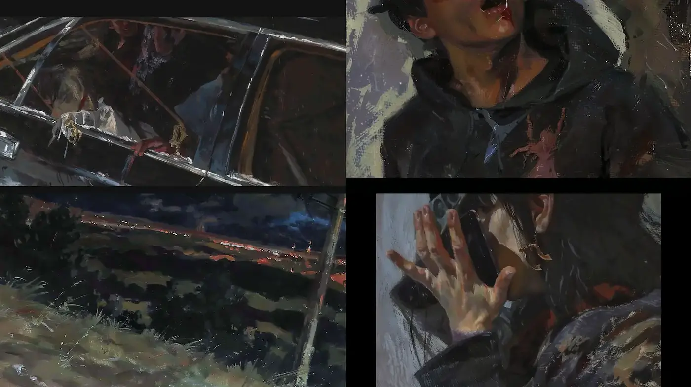 Intriguingly Expressive and Gritty Realism with a Dark Undertone - Midjourney sref style