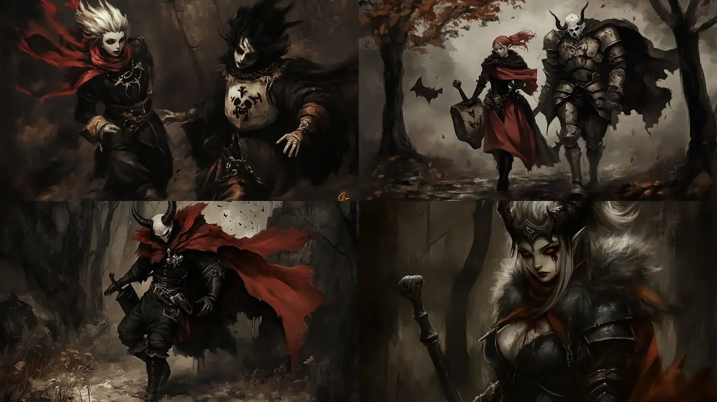 Ethereal Gothic Elegance in a Dark Fantastical Realm - Midjourney sref style