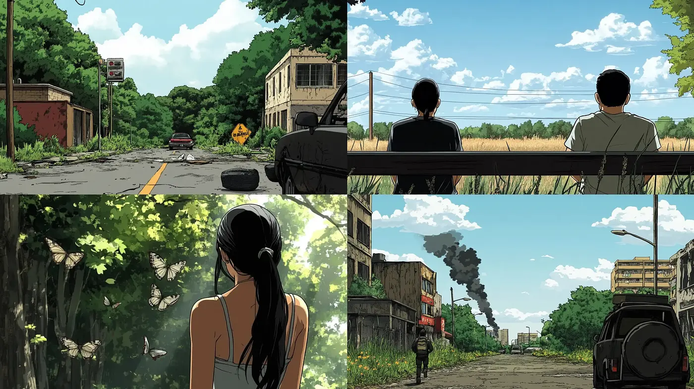 Post-Apocalyptic Serenity amidst Desolation - Midjourney sref style
