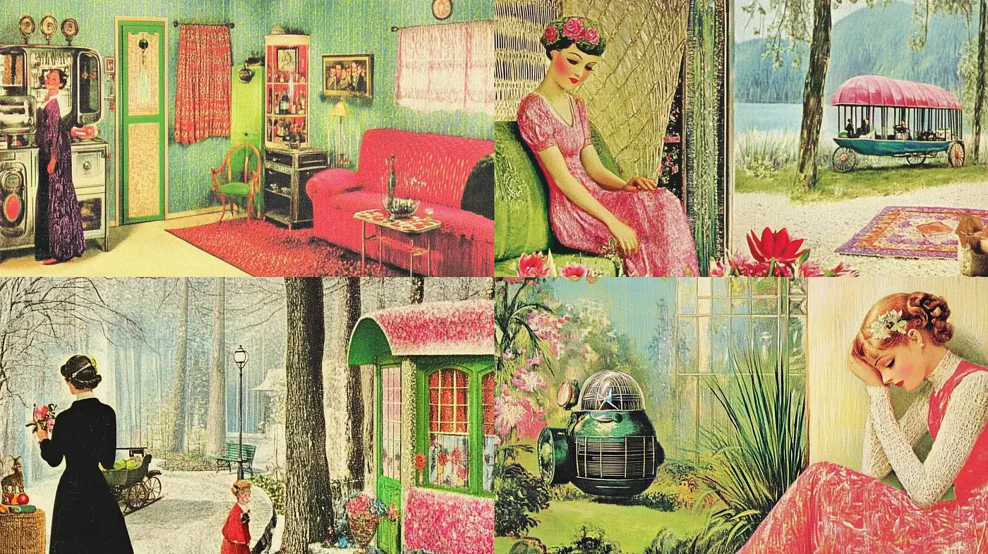 Whimsical Pastoral Reverie: An Homage to Vintage Illustrative Art - Midjourney sref style
