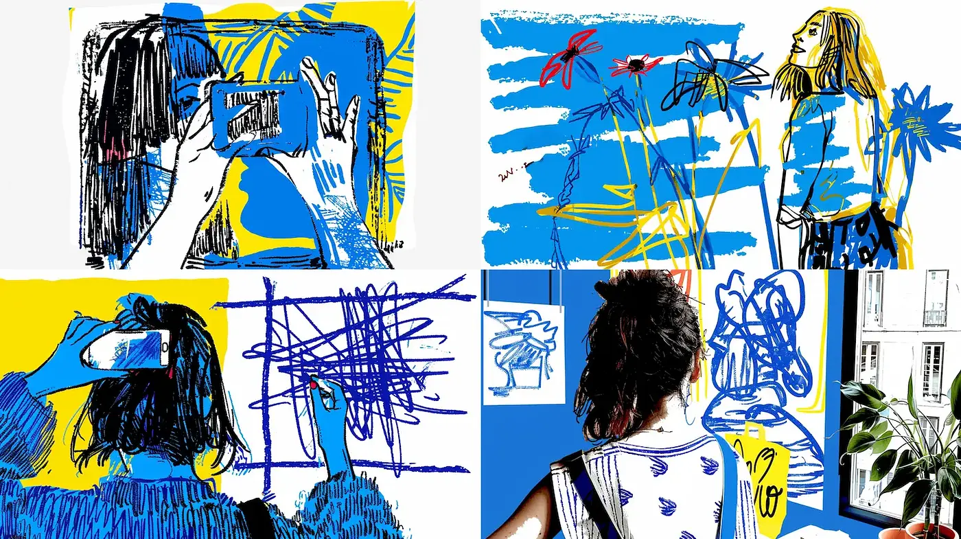 Vibrant and Dynamic Illustrative Style with a Contemporary Touch - Midjourney sref style
