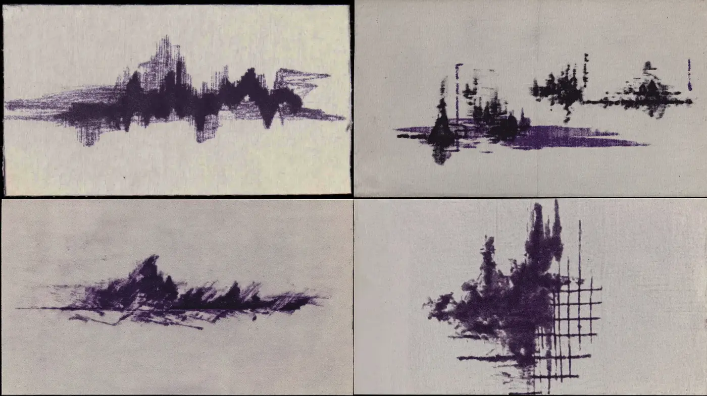 Abstract Expressionism with Distinctive Purple Hue and Textural Depth - Midjourney sref style