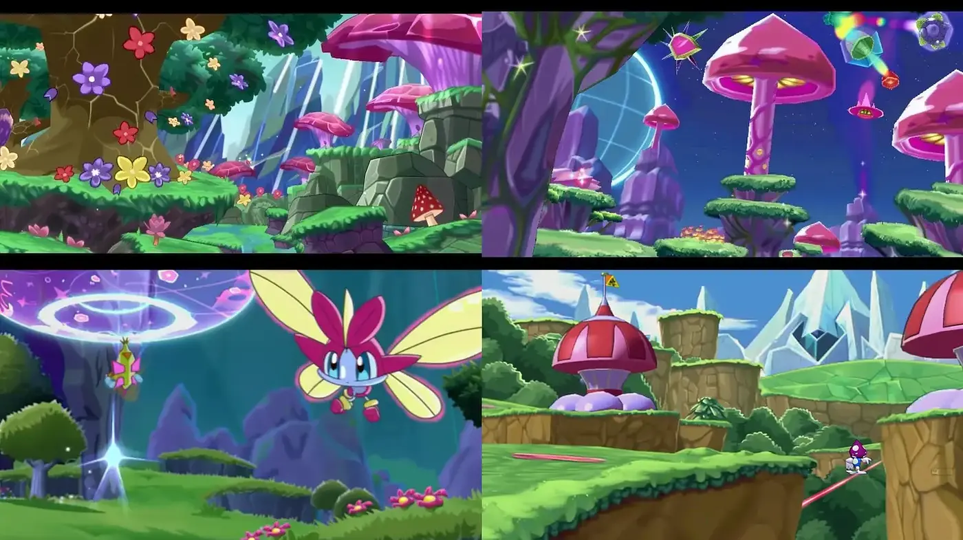Whimsical and Colorful Fantasy Landscape with Playful Elements - Midjourney sref style