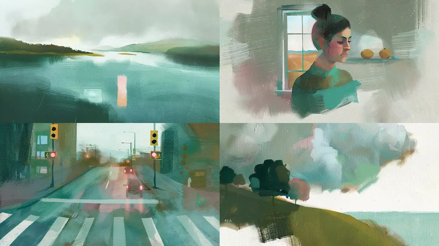 Soft and Atmospheric Paintings with a Modern Impressionistic Influence - Midjourney sref style