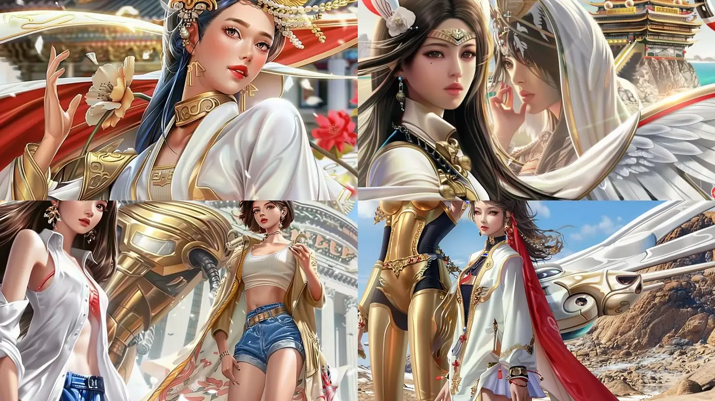 Ethereal Fusion of Fantasy and Oriental Elegance - Midjourney sref style