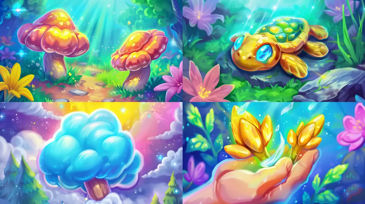 Luminous Fantasy Dreamscapes with Enchanted Nature Elements - Midjourney sref style