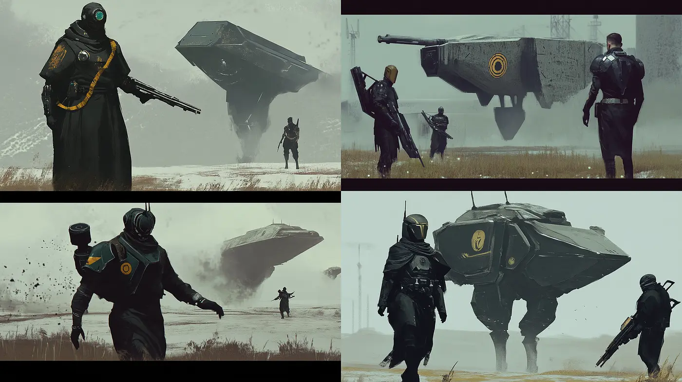 Futuristic Dystopian Sci-Fi with a Touch of Minimalism - Midjourney sref style