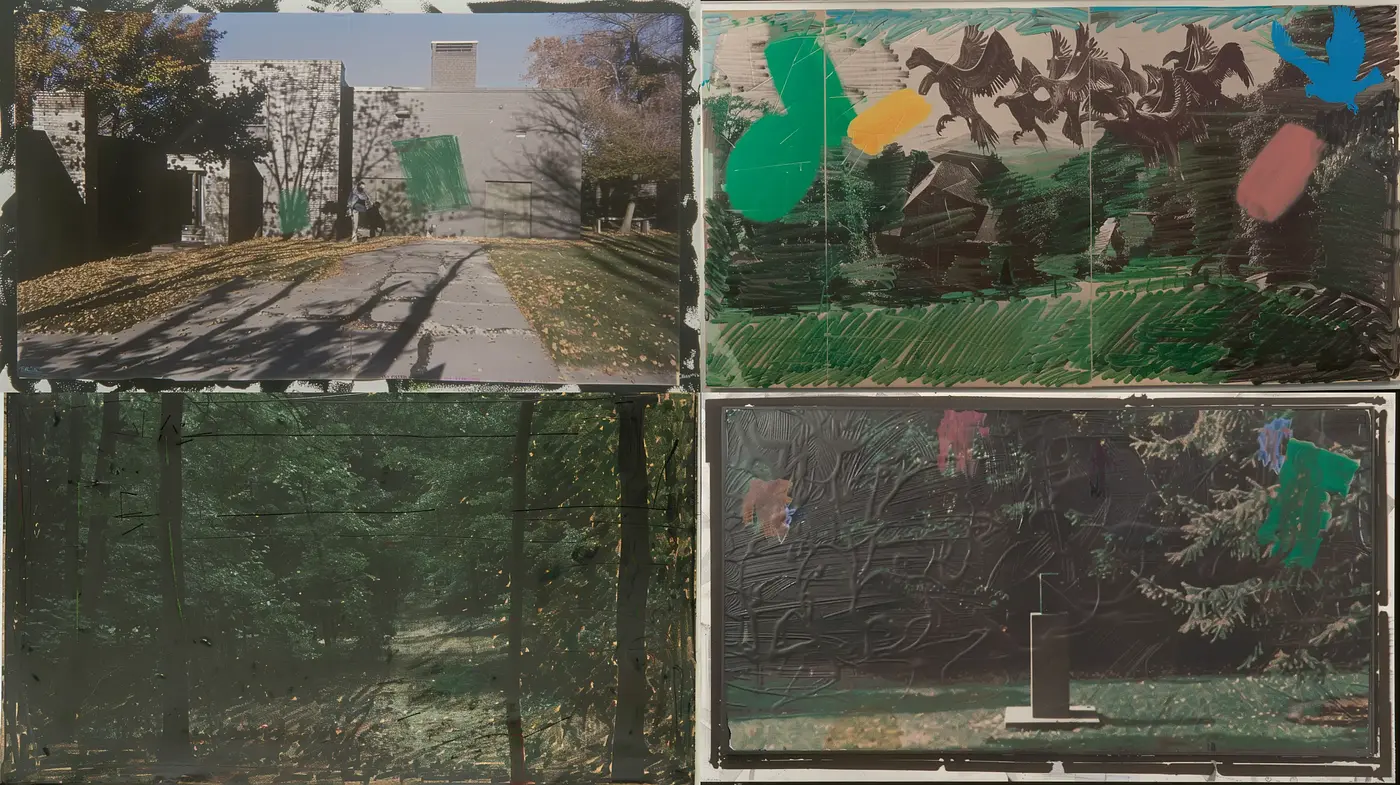 Abstract Textural Fusion with Nature-Inspired Palette - Midjourney sref style