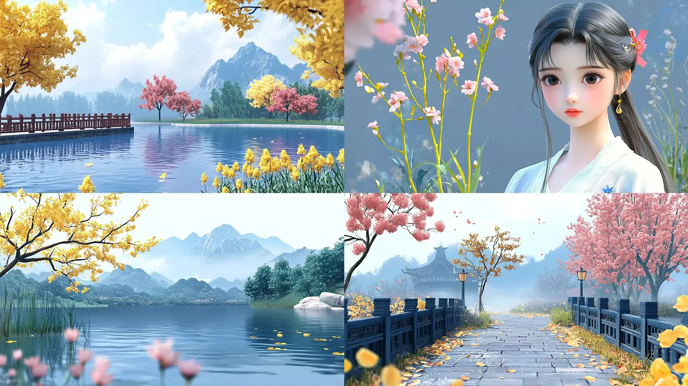 Ethereal Eastern Watercolor Dreamscape - Midjourney sref style