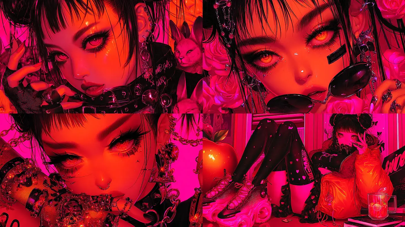 Vibrant urban aesthetic with a blend of surrealism and hyperrealism - Midjourney sref style