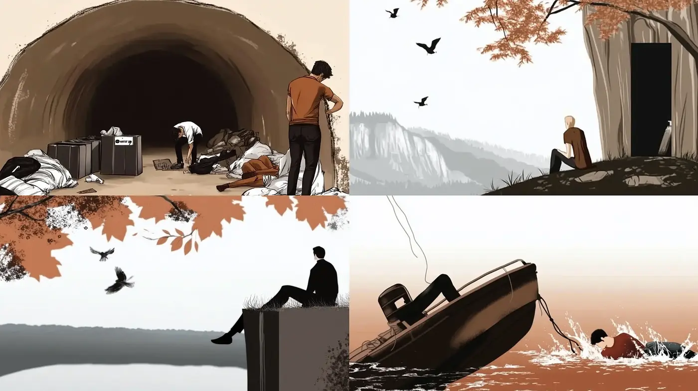 Contemplative Sepia Narratives: A Consistent Theme in Transitional Moments - Midjourney sref style