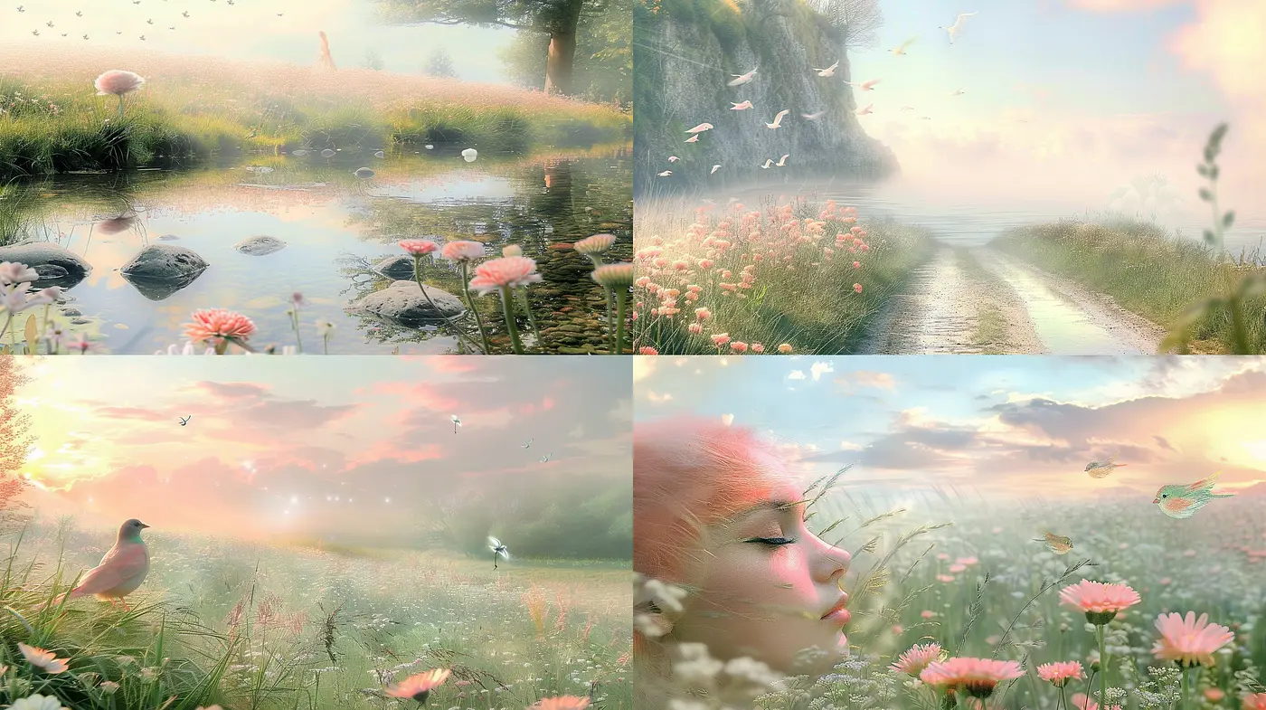Ethereal Pastel Dreamscape with an Impressionist Sensibility - Midjourney sref style