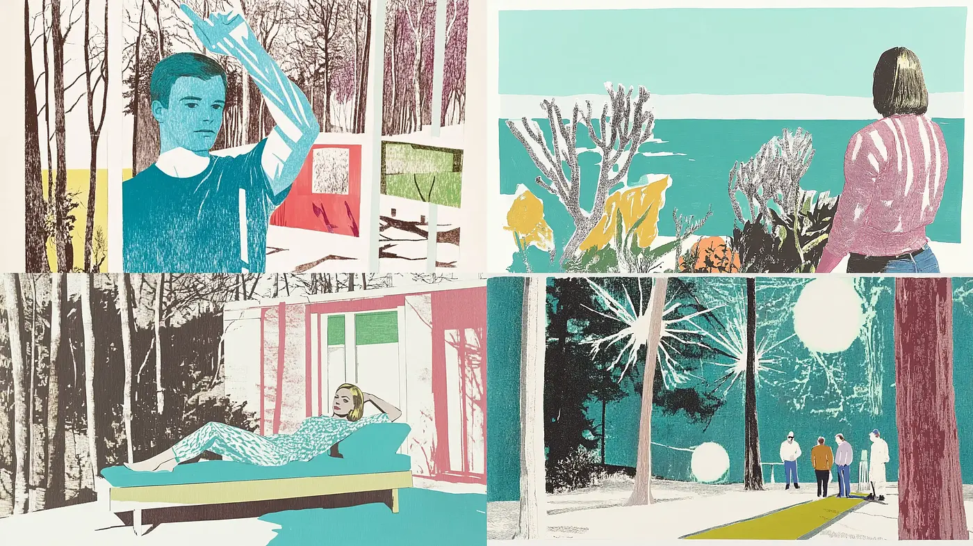 Contemporary Pastel Narrative Vignettes - Midjourney sref style