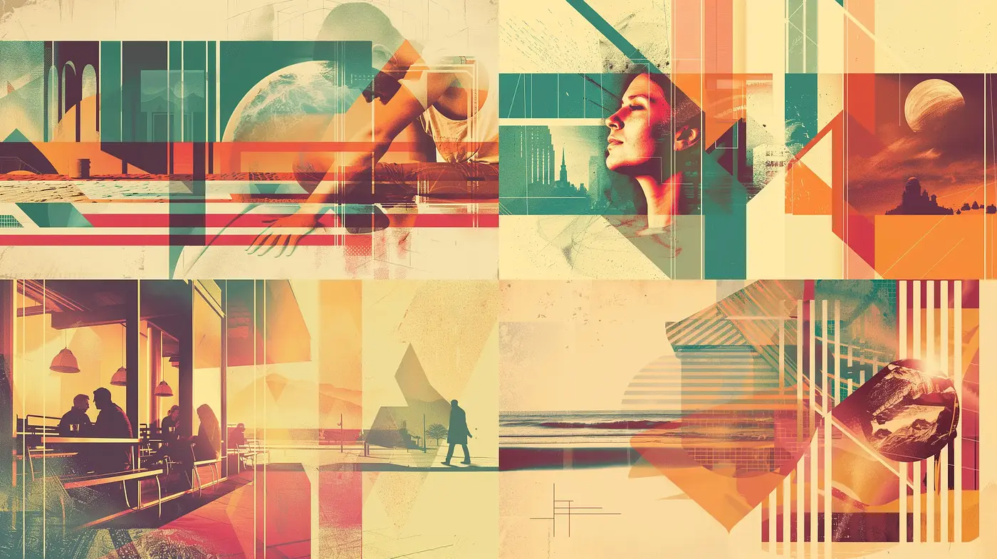 Contemporary Geometric Fusion with a Retro Futuristic Essence - Midjourney sref style
