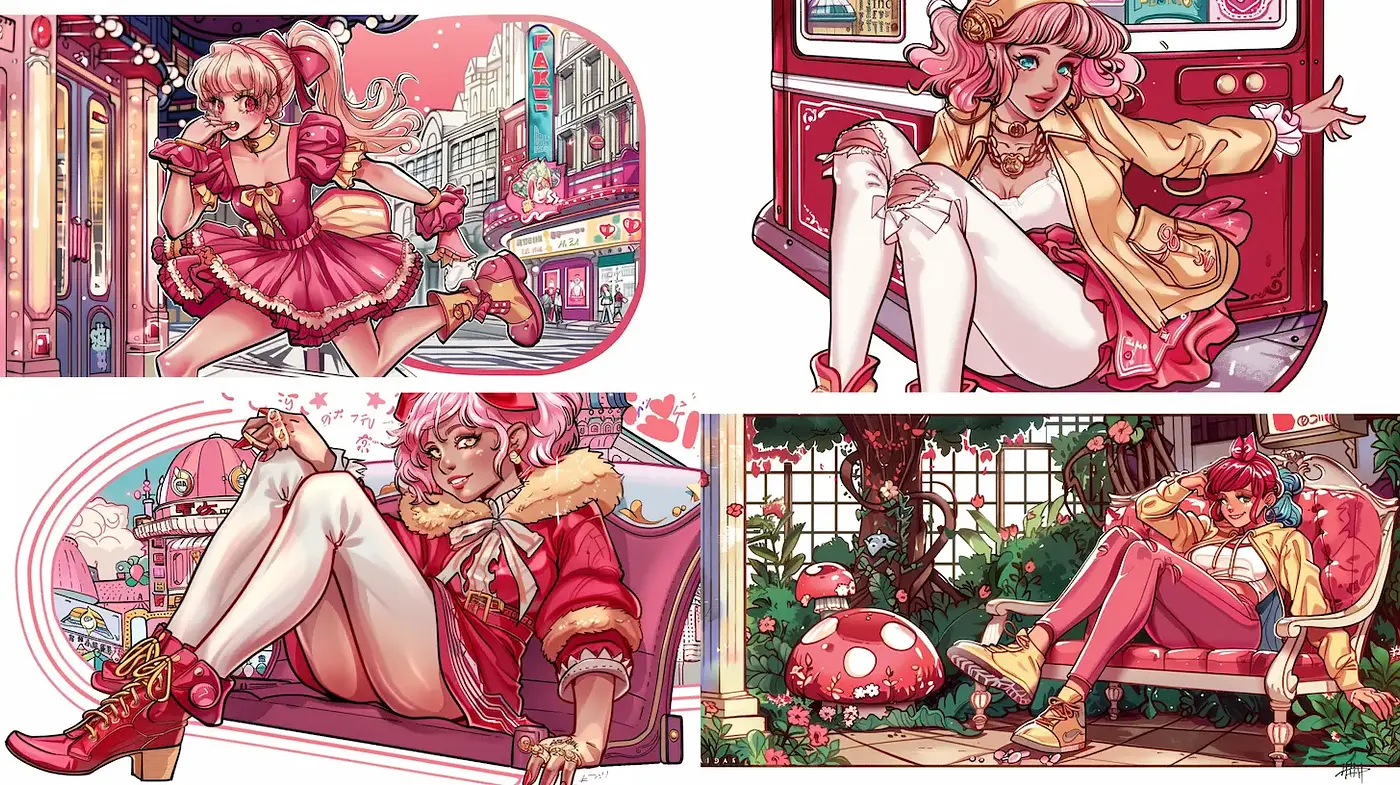 Vibrant, whimsical illustrations with a playful retro aesthetic - Midjourney sref style