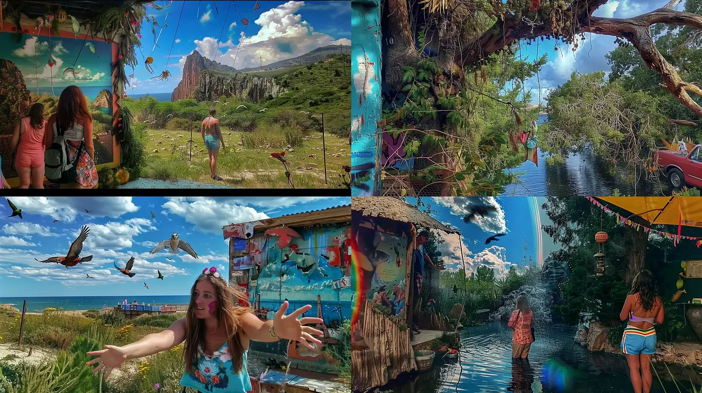 Lush and Energized Surrealistic Nature Fusion - Midjourney sref style