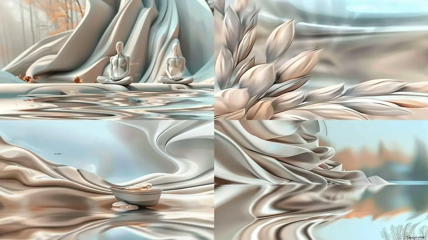 Ethereal and Fluid Modalities in a Tranquil Composition - Midjourney sref style
