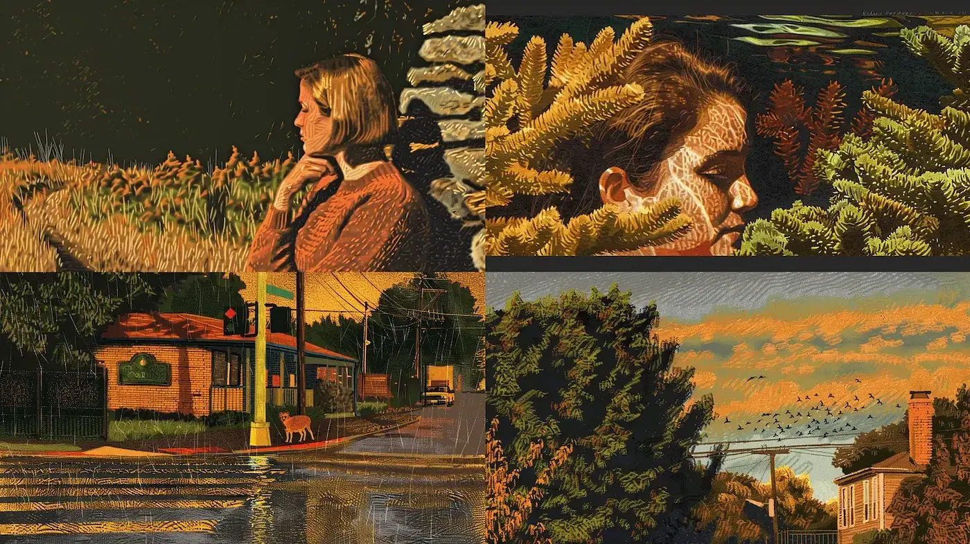 Diverse Expressions of Nostalgia through Textural Richness and Color Harmony - Midjourney sref style