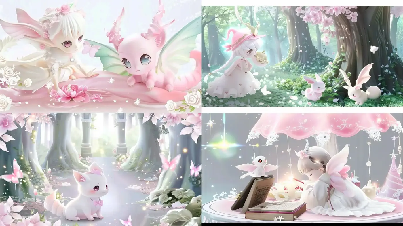 Enchanted Pastel Dreamscape with Whimsical Anime Essence - Midjourney sref style