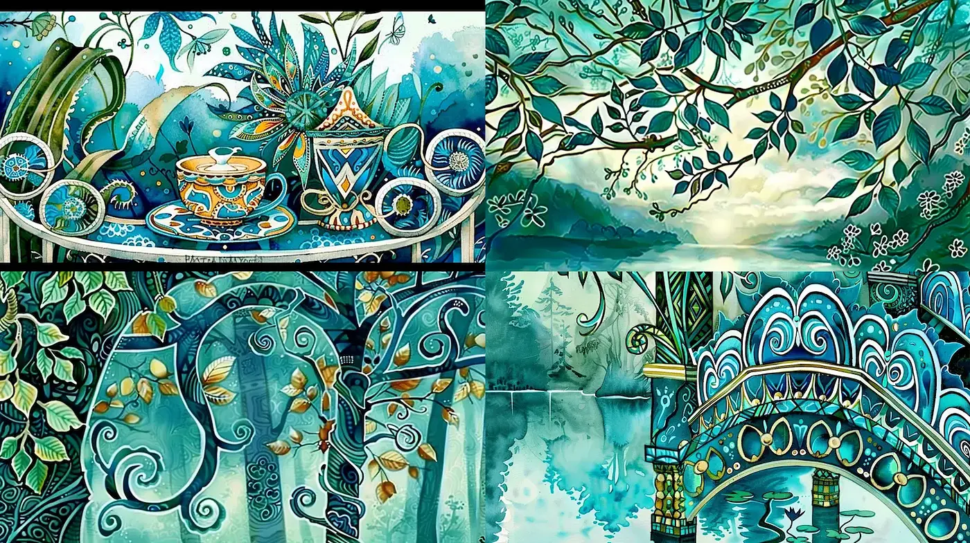 Whimsical Artistic Style with a Nature Focus - Midjourney sref style