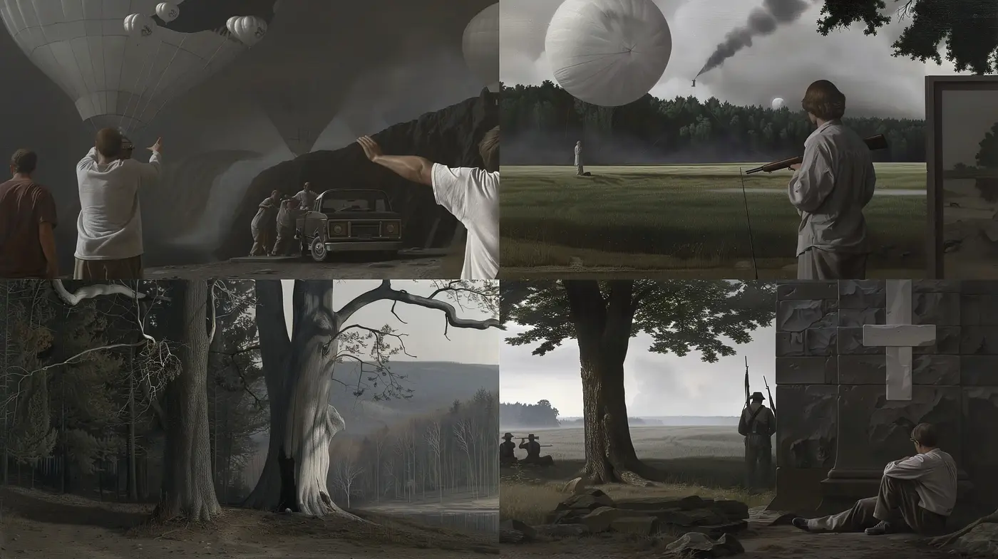 Ethereal Monochromatic Landscapes: A Fusion of Surrealism and Neo-Classical influences - Midjourney sref style